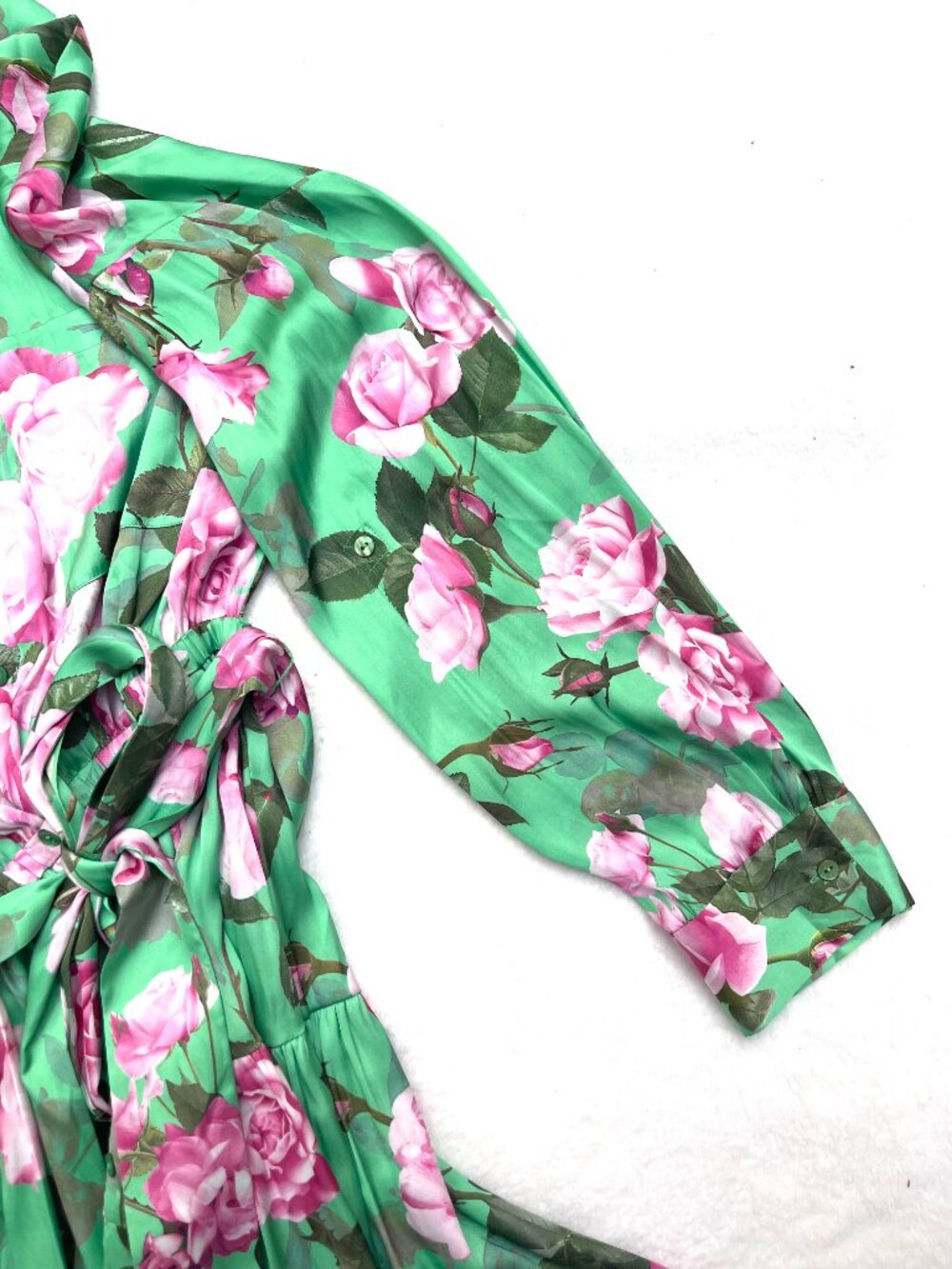 NWT L'Agence Virlen Satin Shirt belted Dress w/pockets S $495 - Picture 6 of 14